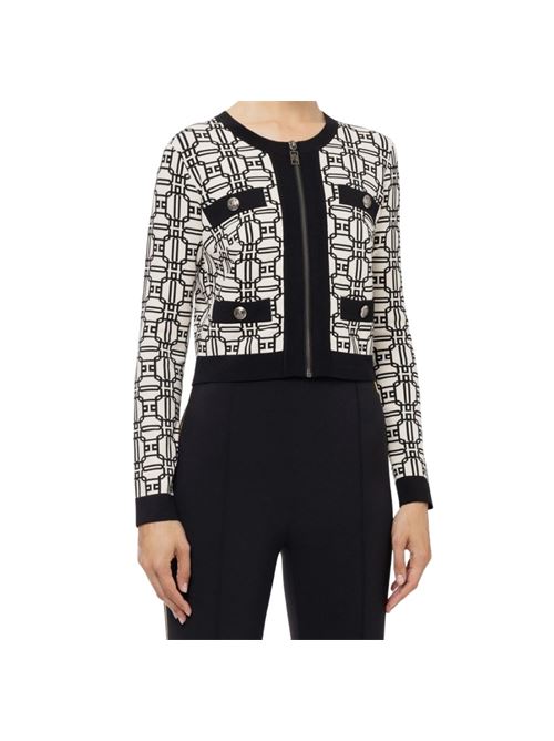 Cropped jacquard logo cardigan ELISABETTA FRANCHI | MK32B47E2.E84